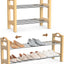 Zapatero madera 18-32" acero inox 2 niveles organiz.