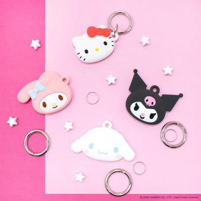 Funda silicona AirTag Hello Kitty con clip mosquetón