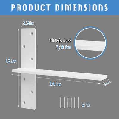 Soporte estante flotante 3/8pulg color blanco pack 4