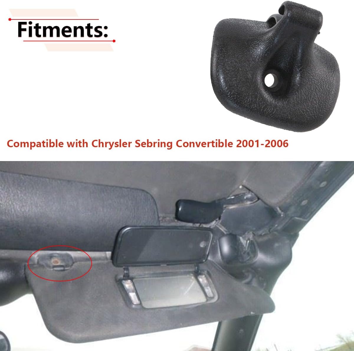 Clip visera solar comp Chrysler Sebring negro