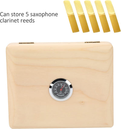 Estuche saxofón clarinete madera con higrómetro y soportes