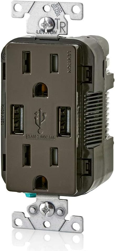 Receptáculo doble resistente con cargadores USB