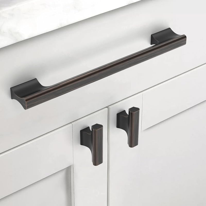 10 Manijas Gabinete Cocina 9" Color Bronce Aceitado