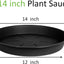 Bandeja platillo 14" plástico resistente para plantas negro