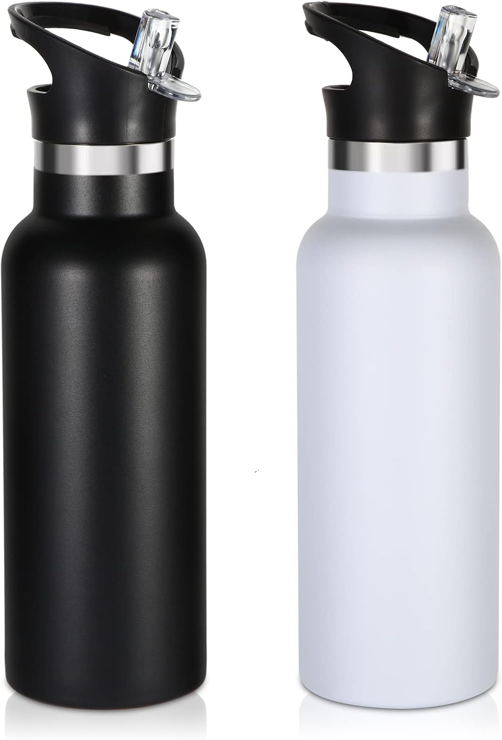 2 Botellas Agua Aisladas Acero Inox Niños con Pajilla