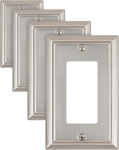 4 Pzas Cubiertas Níquel Cepillado Salida Metal 3.15x4.88pulg