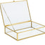 Caja vidrio vintage bisagras transparente para joyas