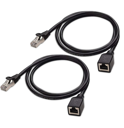 2 Cables Extensión Ethernet Cat6 Blindados 3pies 10Gbps