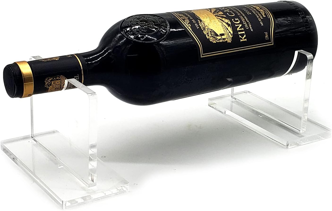 Soporte botella vino acrílico mostrador 0.75l