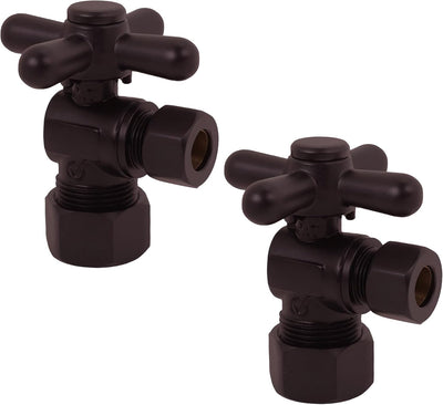 Válvula cierre angular 5/8x3/8 pulg bronce aceitado set 2