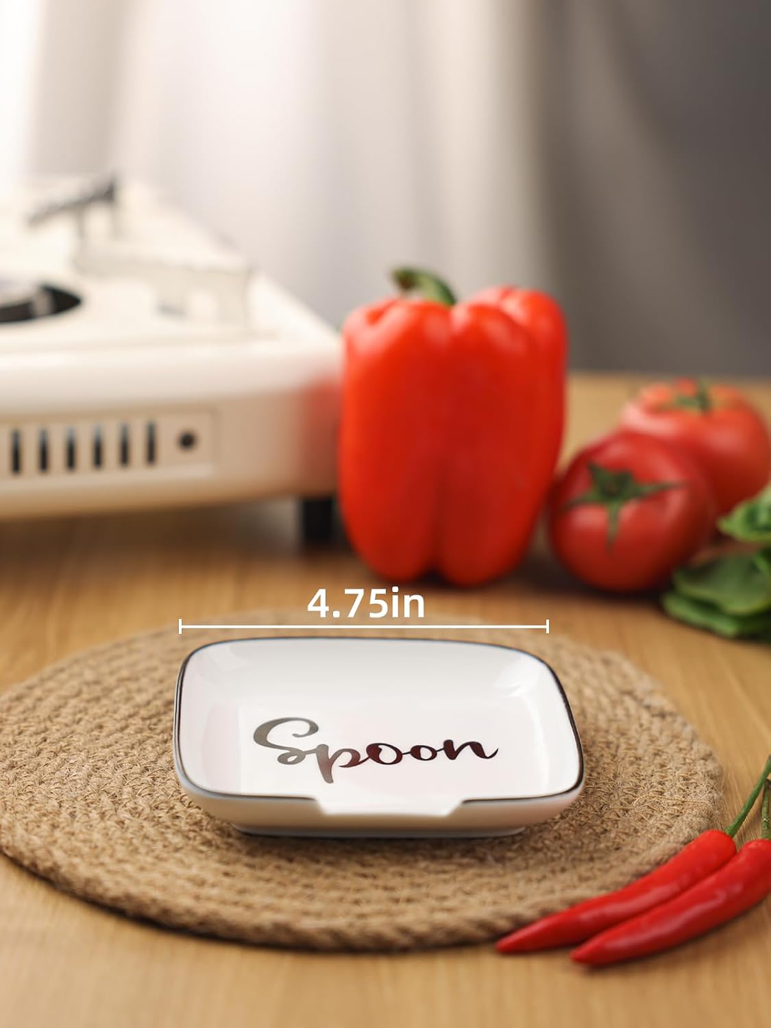 Soporte cuchara cerámica 4.75pulg encimera cocina