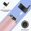Botella agua acero inox doble pared 16oz tapa popote rosa