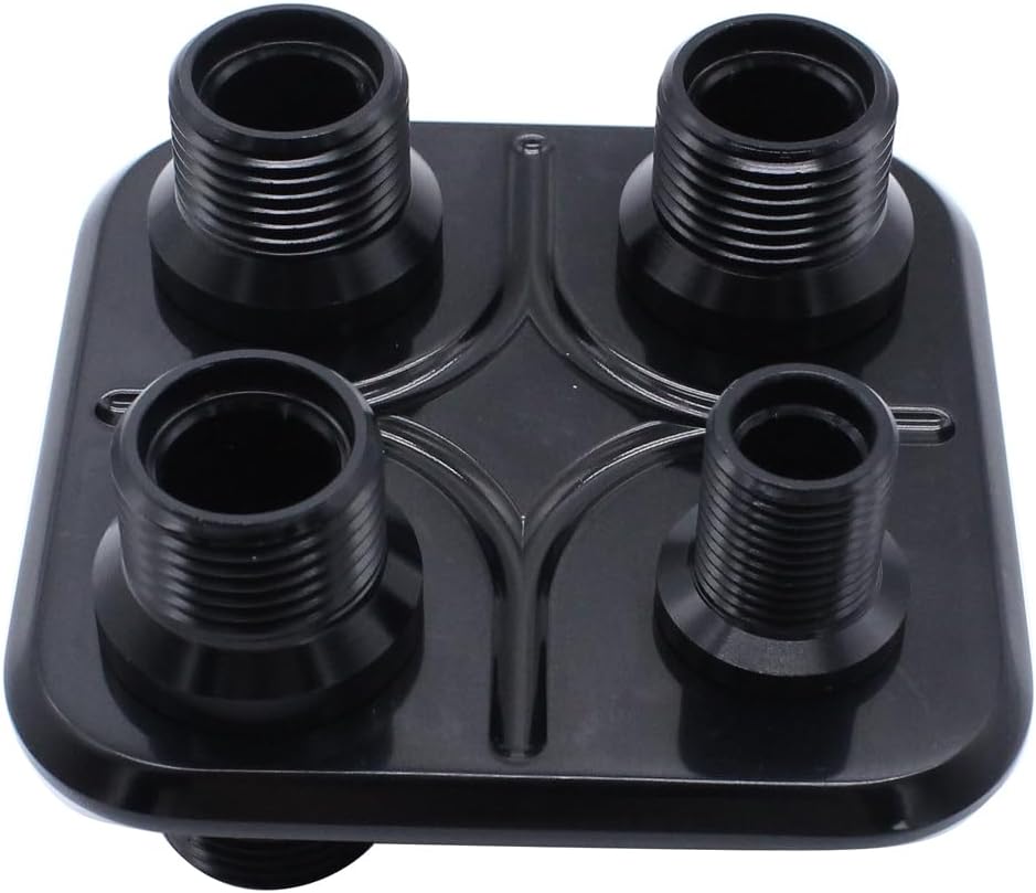 Mamparo cortafuegos aluminio billet 4 puertos negro