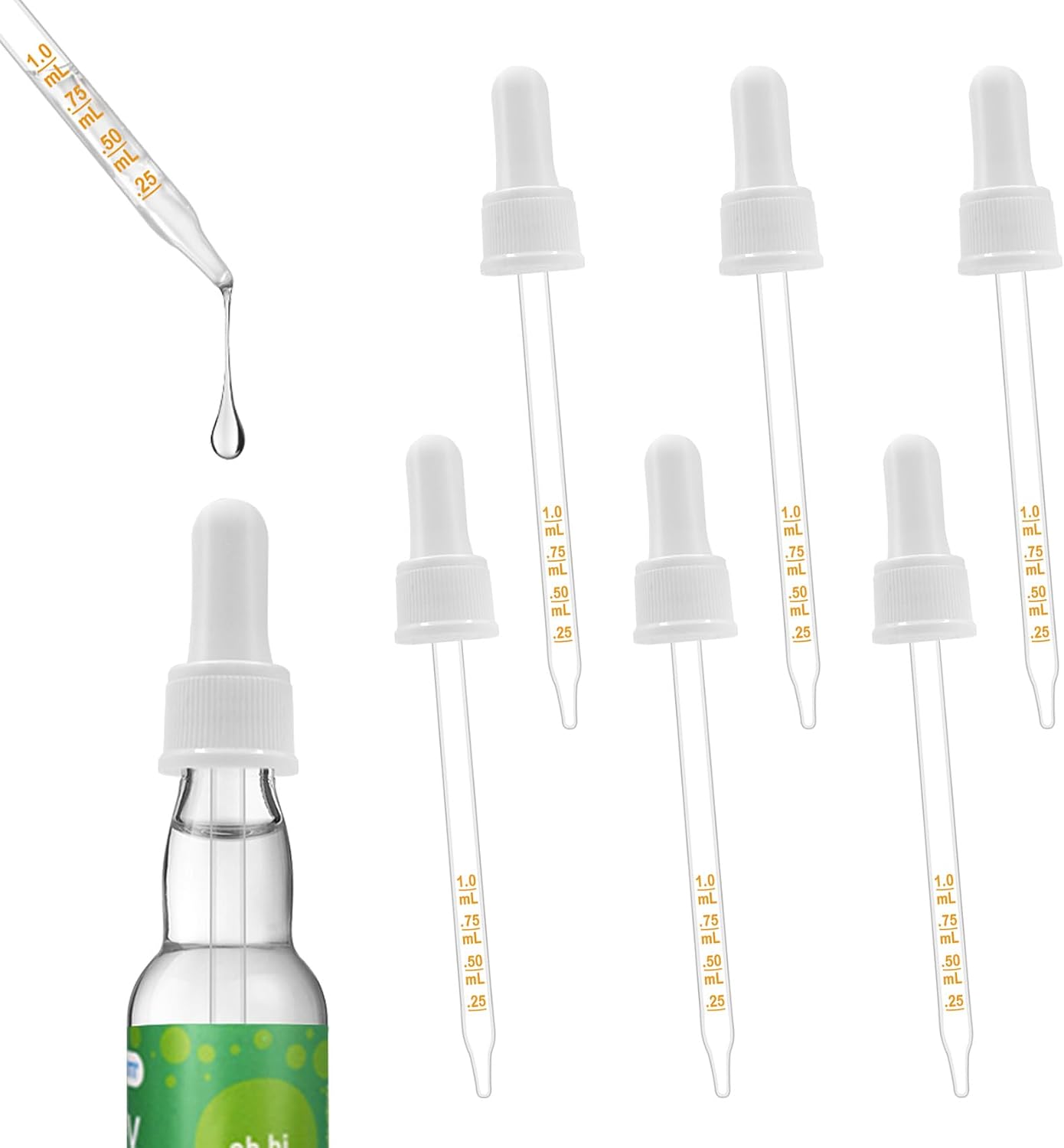 Pipetas cuentagotas vidrio para Soda Stream Bubly 1ml 6uds