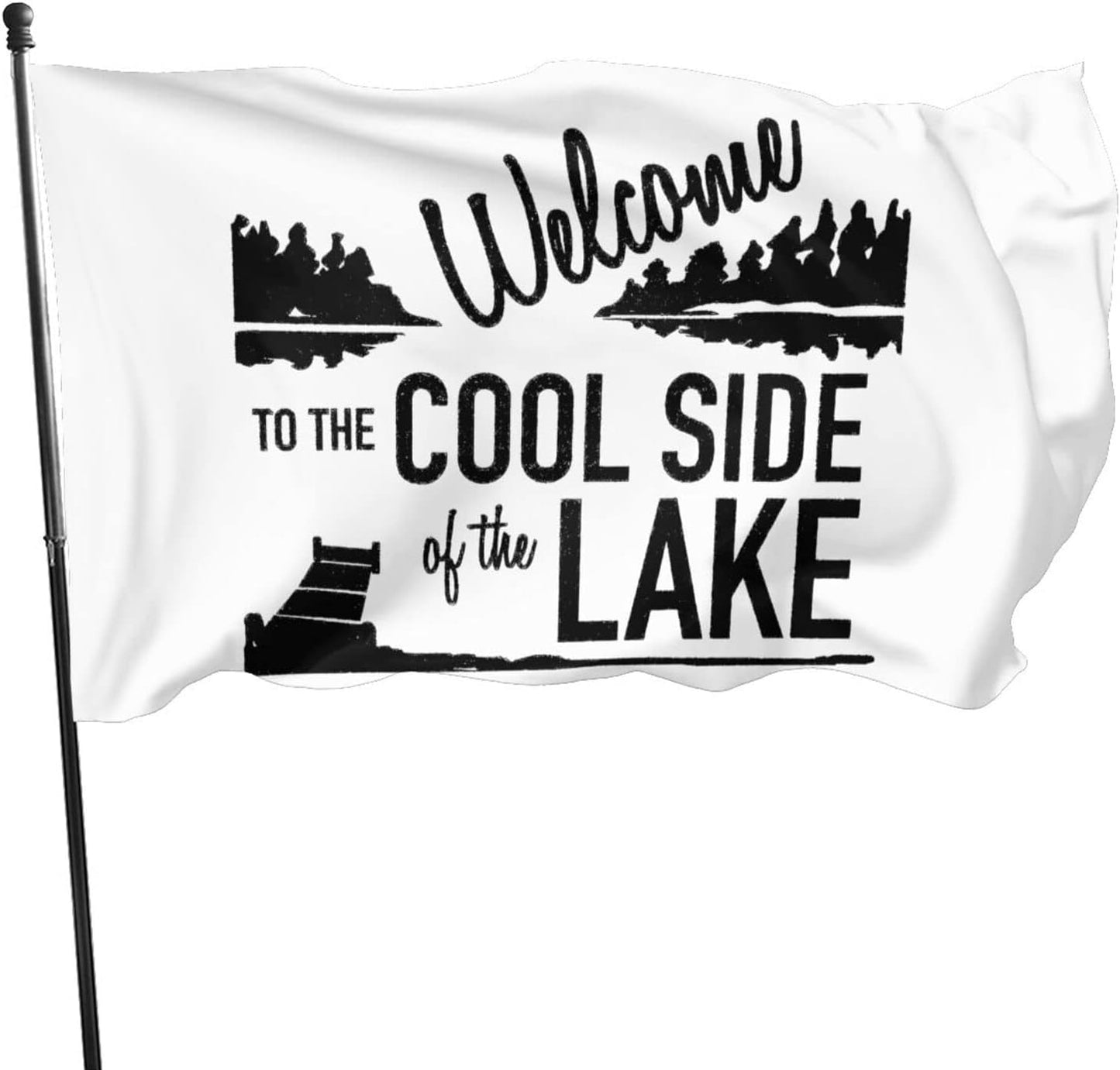 Bandera bienvenida lago 3x5ft ojales latón decoración