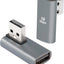 Adaptador USB 3.1 90° macho a hembra 10 Gbps 2 Pzas