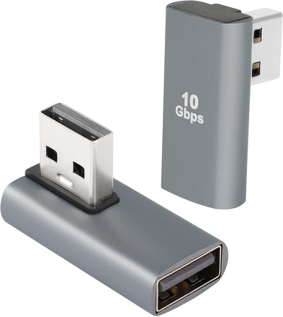 Adaptador USB 3.1 90° macho a hembra 10 Gbps 2 Pzas
