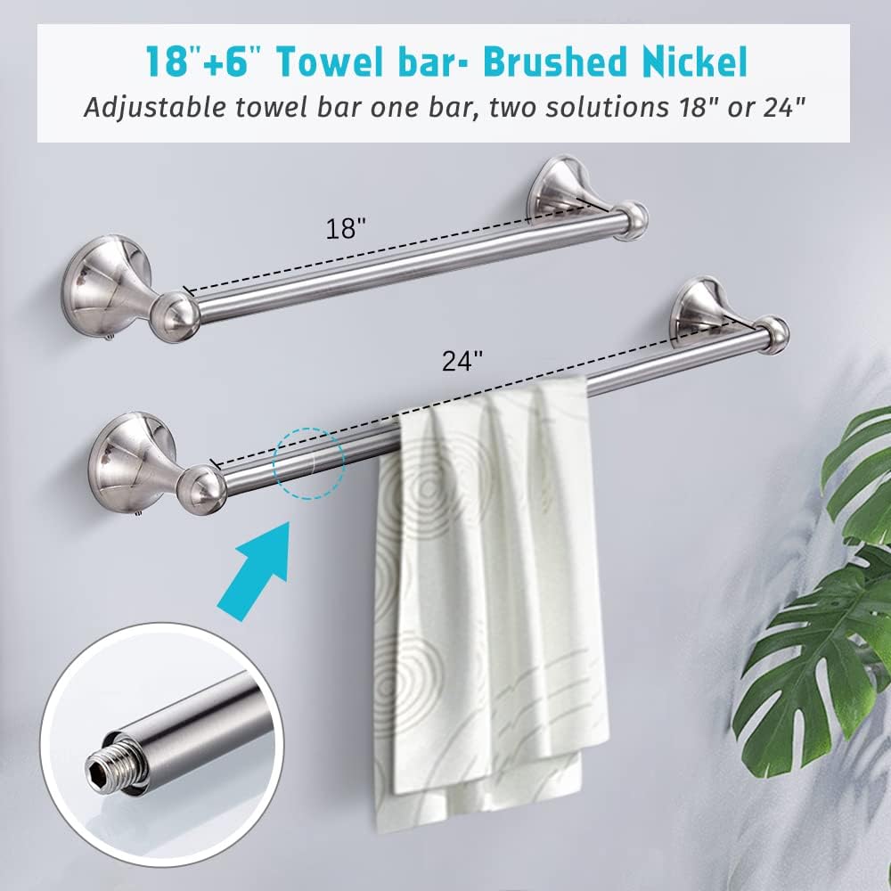 Set 8 Pzas Accesorios Baño Níquel Cepillado