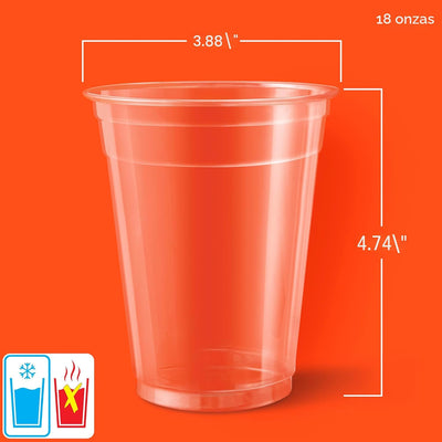 Tazas plástico transparente 18oz 140uds