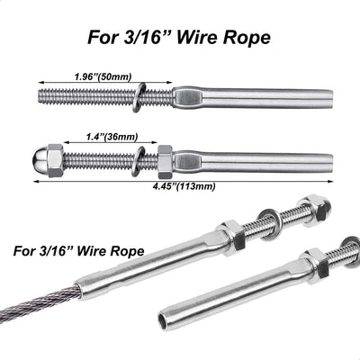 Set 50pcs herramientas acero inox para barandilla cable