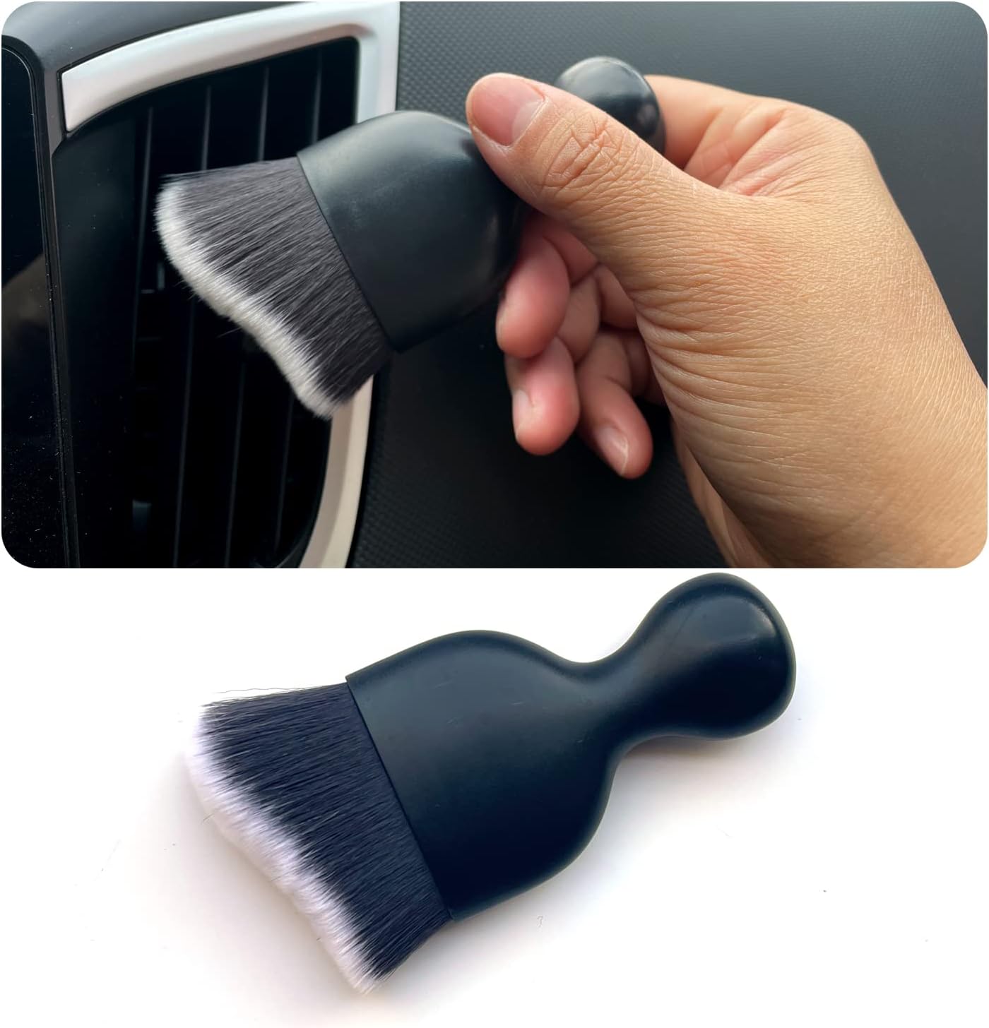 Cepillo detallado interior auto suave universal negro