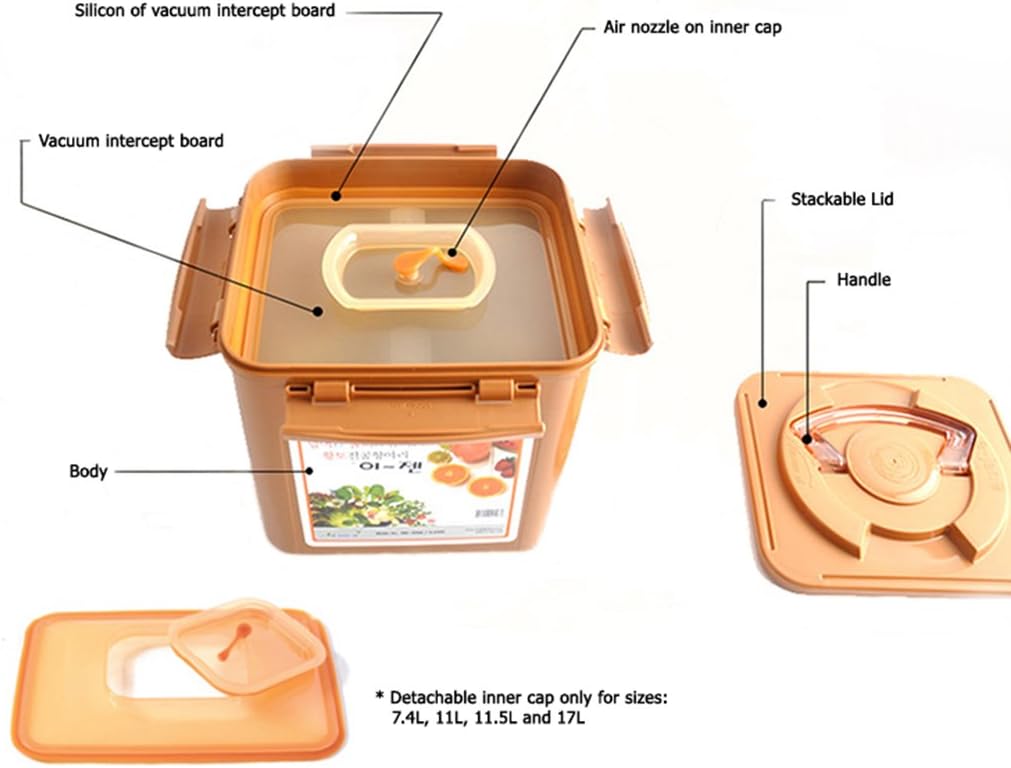 Contenedor fermentación probióticos con tapa vacío 12L