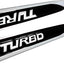 Emblema Turbo 3D Adhesivo Coche 2 Pzas Cromado Negro