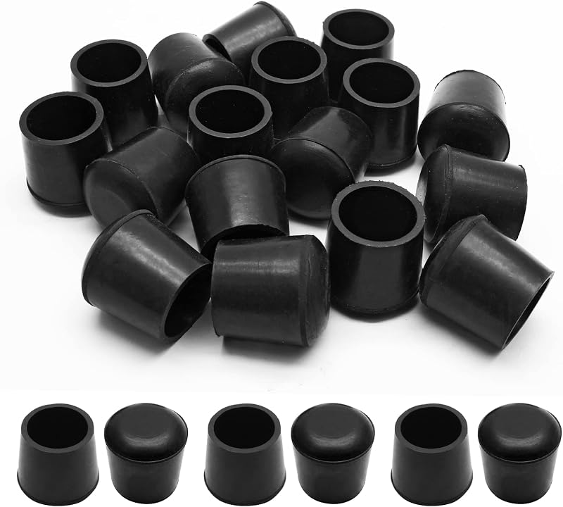 Fundas redondas PVC para patas muebles antideslizante negro 20uds