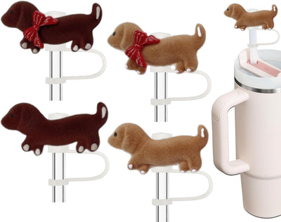 Adornos paja perro salchicha 4 pzas compatibles fiestas