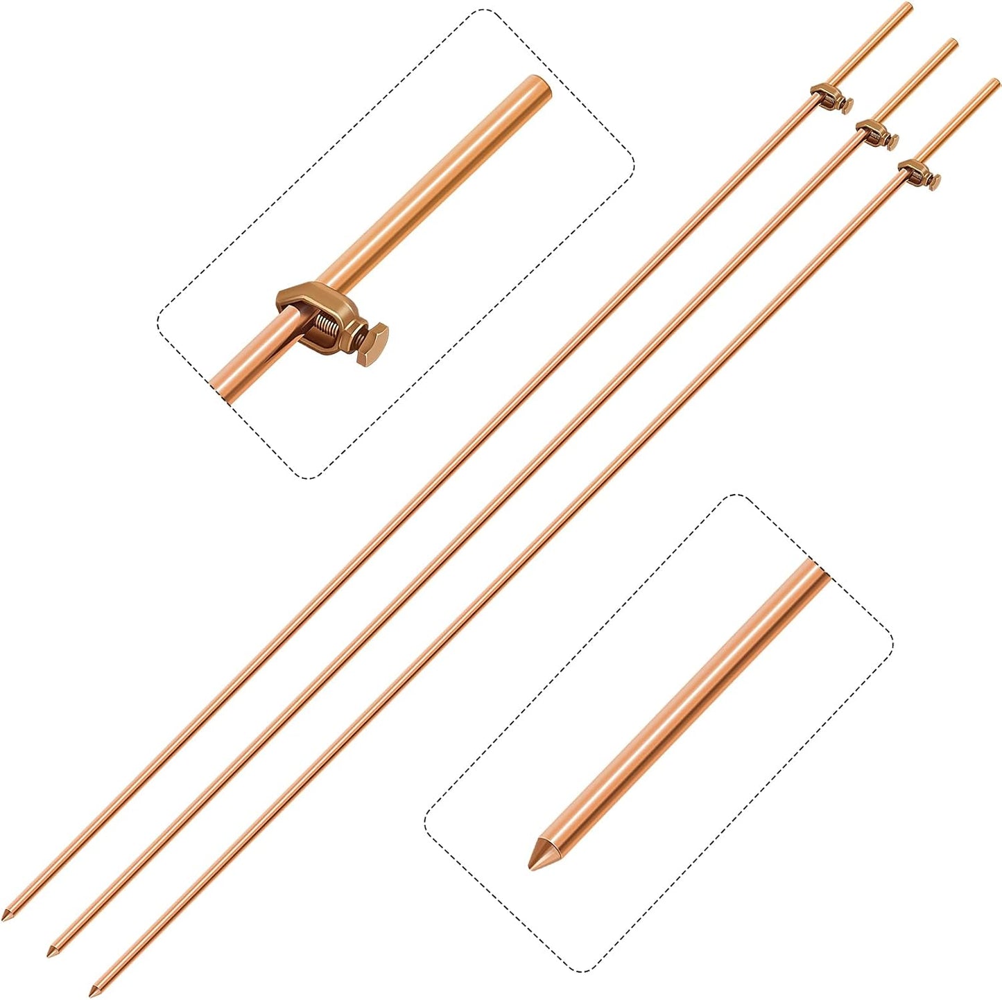 Varilla cobre 4ft abrazadera para cerca eléctrica