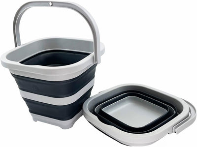 Cubo limpieza rectangular 5L plegable camping playa hogar