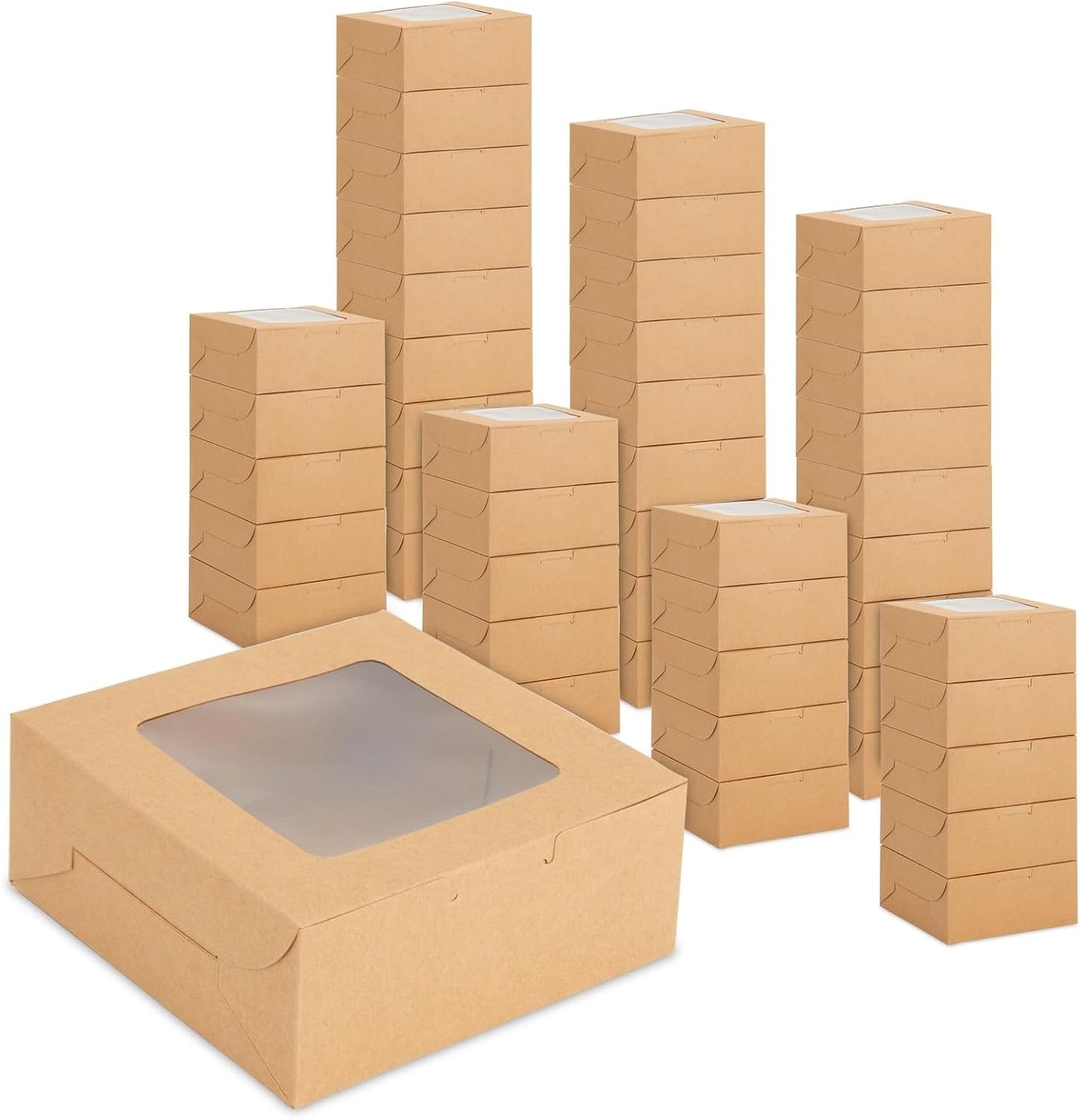 Cajas galletas con ventana 6x6x2.5pulg set 50
