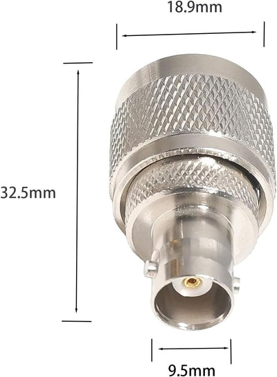 2 Pzas Adaptador BNC Hembra a UHF Macho PL259