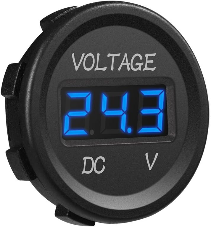 Voltímetro DC 12V LED impermeable para barcos y vehículos