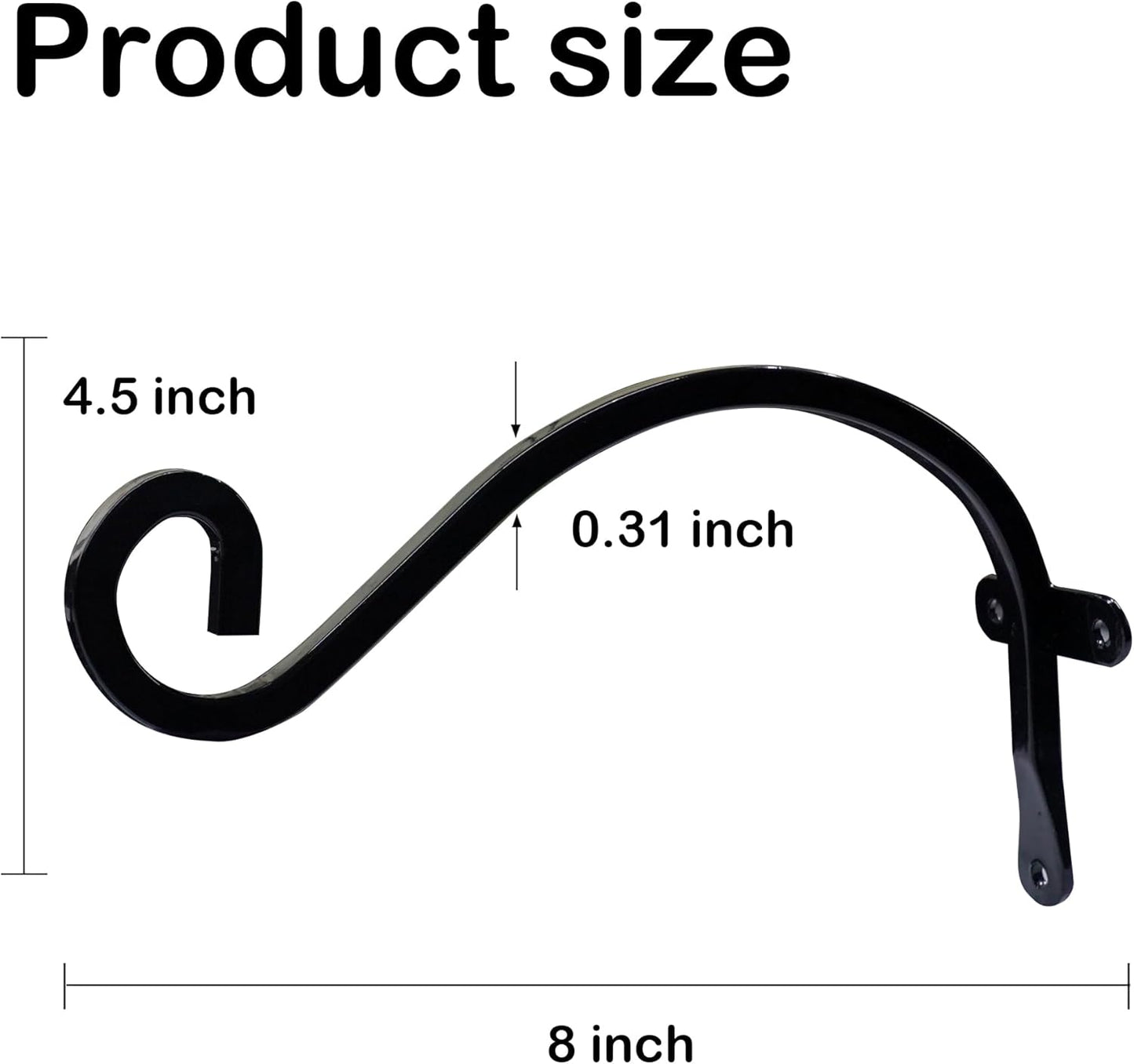 2 Gancho Metal Negro para Colgar Plantas Exteriores