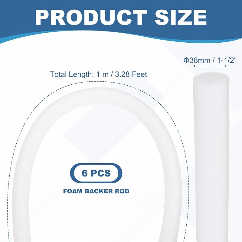 Varilla refuerzo 1-1/2" x3.3ft 6 tiras foam protege juntas