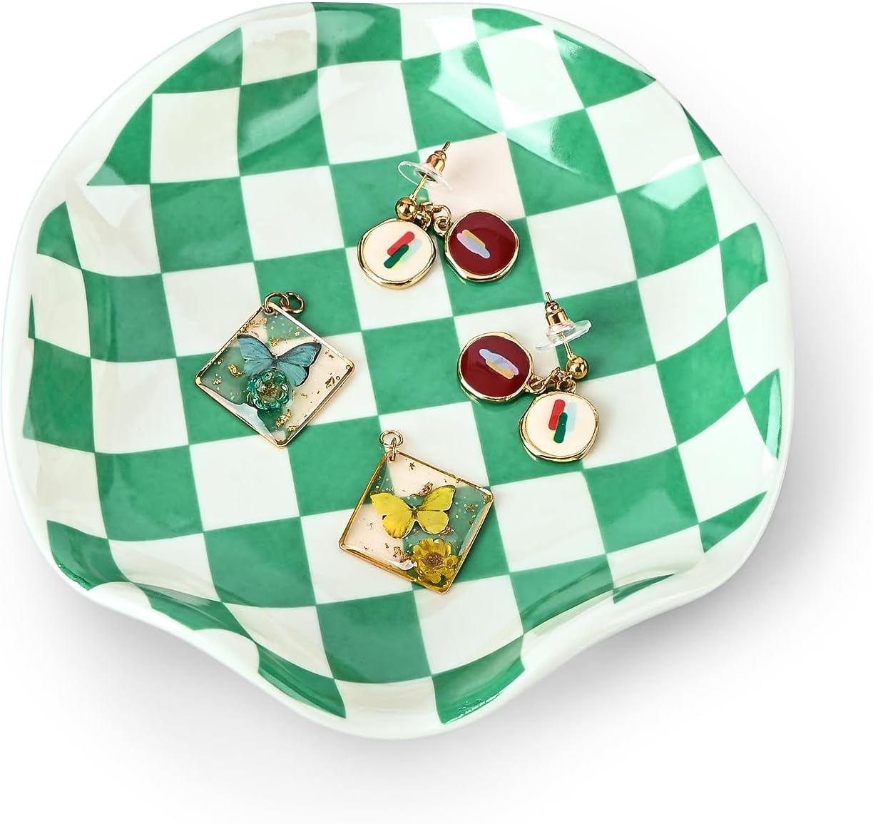 Bandeja cerámica para joyas anillos aretes collares reloj