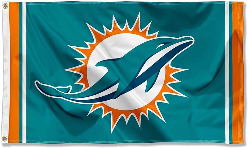 Bandera Miami Dolphins 3x5 para Decoración de Habitación