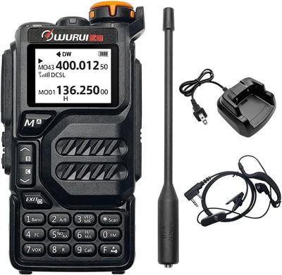 Walkie Talkie Wurui K5 UHF/VHF Al aire libre con auriculares