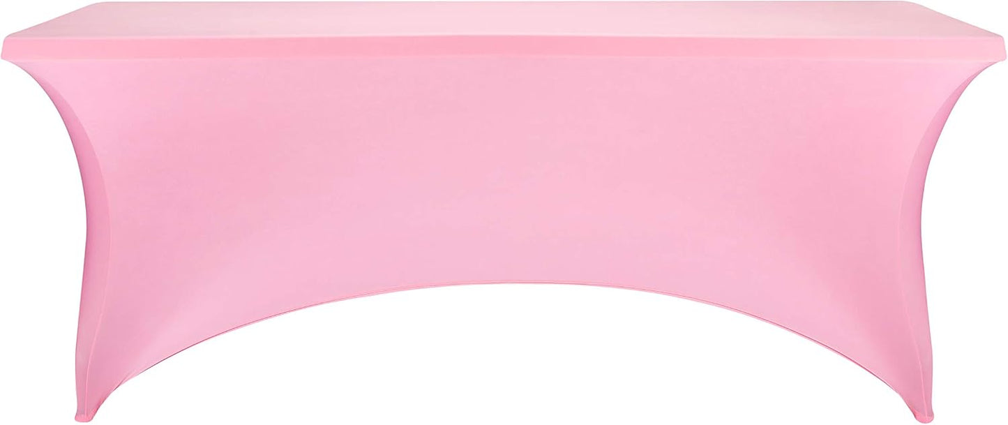 Fundas mesa elastano 6ft ajustables eventos 2uds rosa