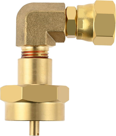 Adaptador codo quemador propano 1lb SAE latón 3/8pulg 90grados