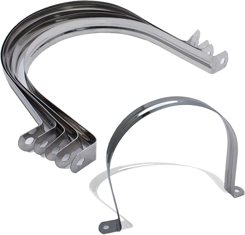 10 Abrazaderas Acero Inox M63 2.5pulg Correa 2 Agujeros Soporte U