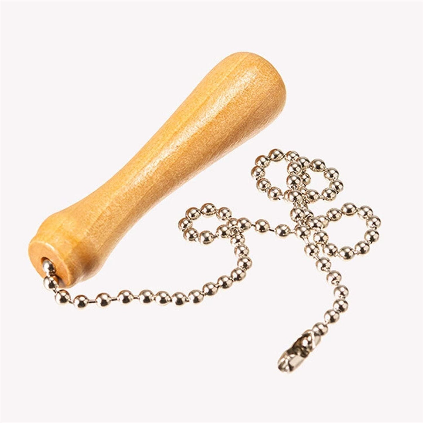 Extensión cadena cuentas con conector latón 12" madera