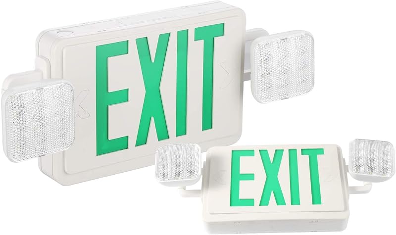 2 Pzas Letreros Salida con Luz LED Batería UL 120/277V