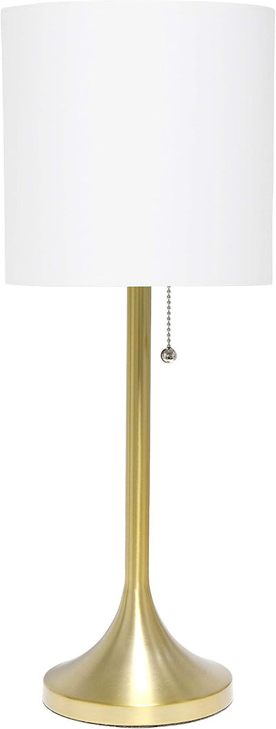 Lámpara mesa pantalla tela cónica dorado blanco set 4
