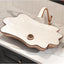 Lavabo cerámica flor loto 24" oro rosa con drenaje