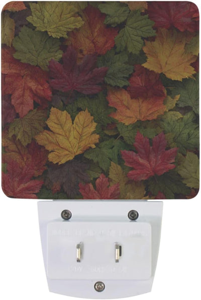 2 Luces Nocturnas Hojas Arce Otoño con Girasol Sensor Movimiento