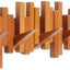Perchero madera cerezo 5 ganchos abatibles pared