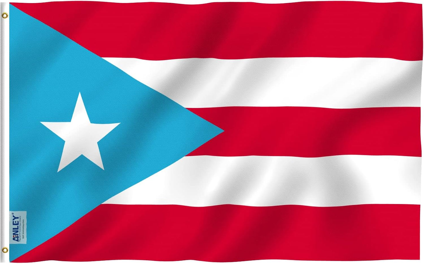 Bandera Puerto Rico azul claro 3x5ft poliéster doble costura