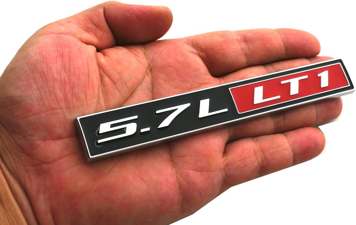 Placa identificación motor LT1 5.7L 2 Pzas rojo cromado